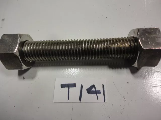 Threaded Stud Bolt 3/4" O.D x 5" Stainless Steel & Two Hex Nuts (Lot of 34)