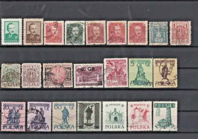 Wertvoller Posten POLSKA gestempelt 23 Briefmarken ab 1950