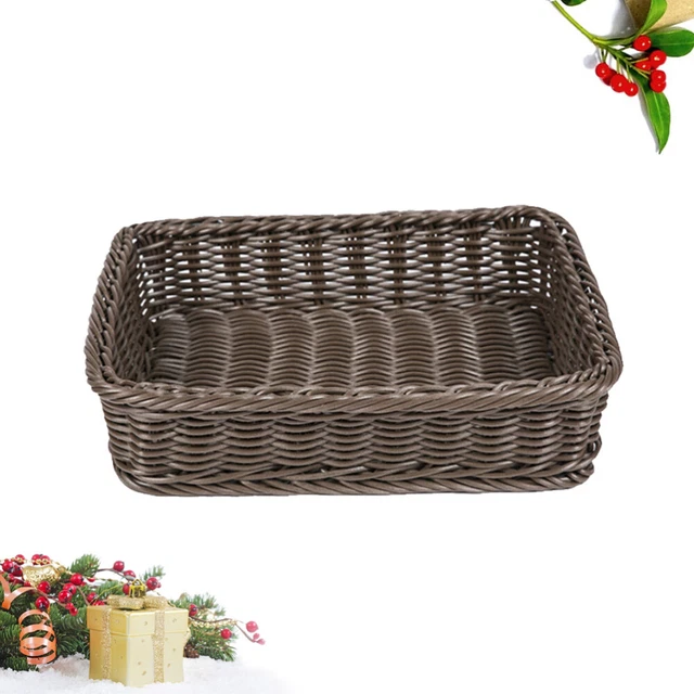 Contenitore Legno In Rattan Cesto Frutta Intrecciato