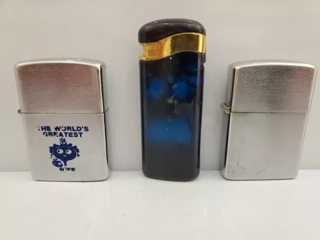 LOT OF 3 Vintage Working Cigarette, Cigar Flip Top Lighters FREE SHIP  1594.35