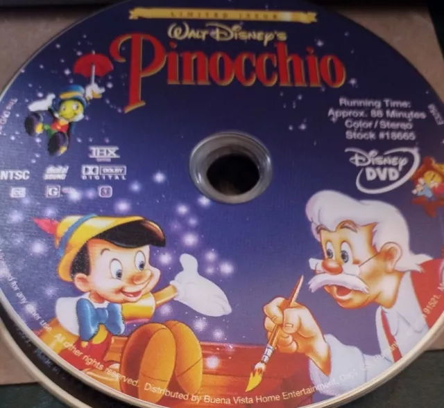 Pinocchio (DVD disc only, 1999, Limited Issue) disney
