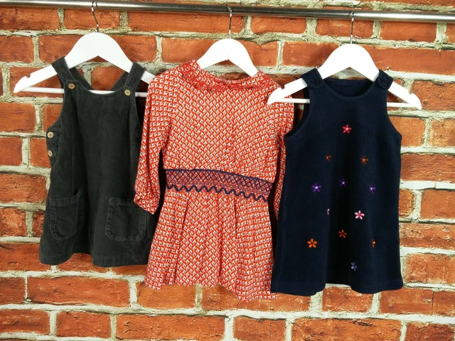 Baby Girl Bundle Age 9-12 Months Next Pinafore Dress Corduroy Fleece Flower 80Cm