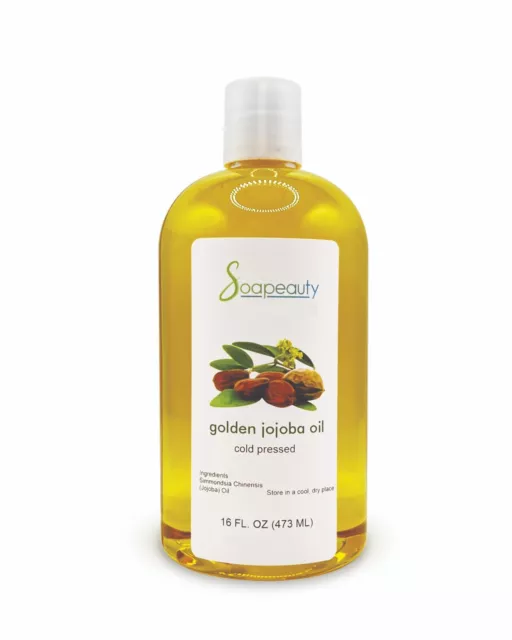 Aceite De Jojoba 100% Puro Crudo Sin Refinar Dorado Natural Prensado En Frío 4 Oz A 7 Lbs