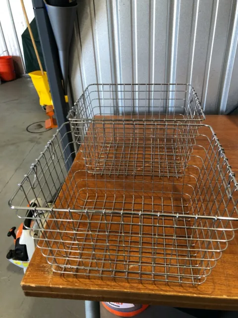 Stainless Steel Wire Baskets with Handles, Very Lightly Used