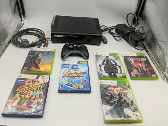 Xbox 360 Elite Black Console Bundle Controller Cable HDD 5 Video Games  Microsoft 190341986511