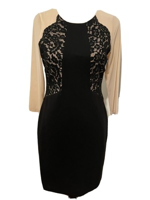 Antonio Melani Dress Cocktail Lace Detail Black Size 6