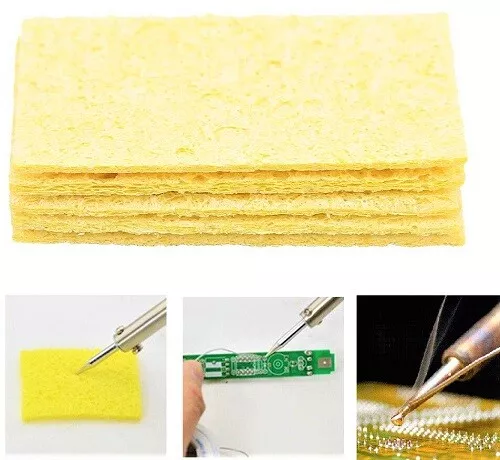 5x Soldering Iron Tip Cleaner FIVE Yellow Cleaning Sponges BRAND NEW USA Stock