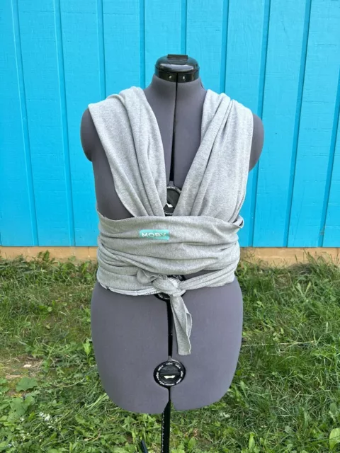 Moby Evolution Classic Baby Wrap One Size Grey Carrier with Instruction Book