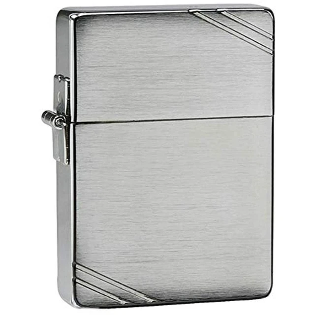 Zippo 1935 Replica Pocket Lighter with Slashes, Brushed Chrome, One Size