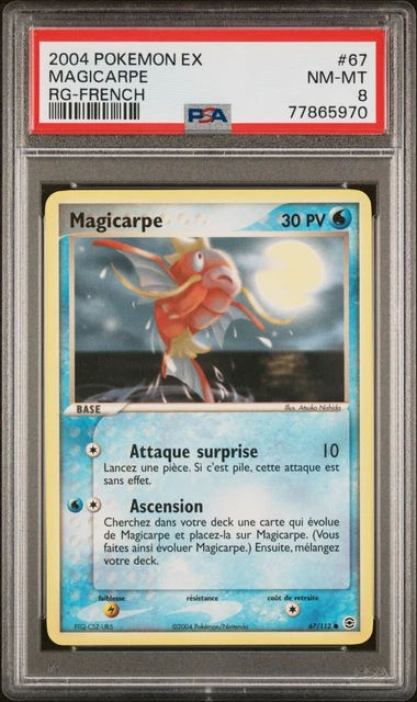 Carte Pokemon Magicarpe 67/112 EX Rouge feu Vert Feuille PSA 8 💧💧