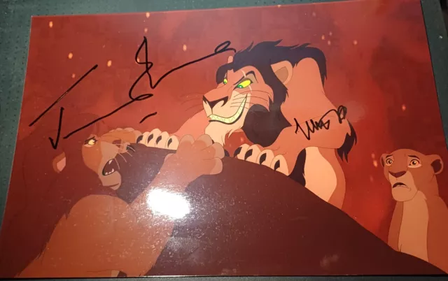 jeremy irons scar winning battle v simba matthew broderick signed 12x8 photo