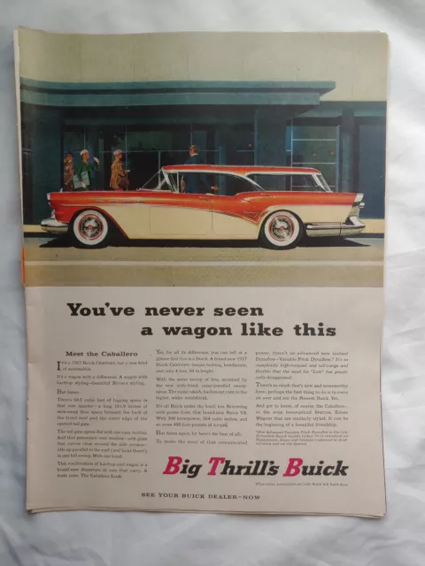 1957 VTG Orig Magazine Ad BUICK GM Car You've Never Seen A Wagon Like This