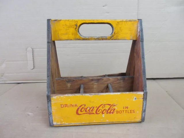 Vintage Drink Coca Cola In Bottles Wood Bottle Carrier