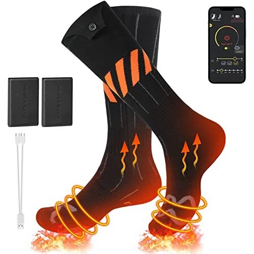 Heated Socks, Rechargeable Heated Socks with APP Control for Men Women Feet