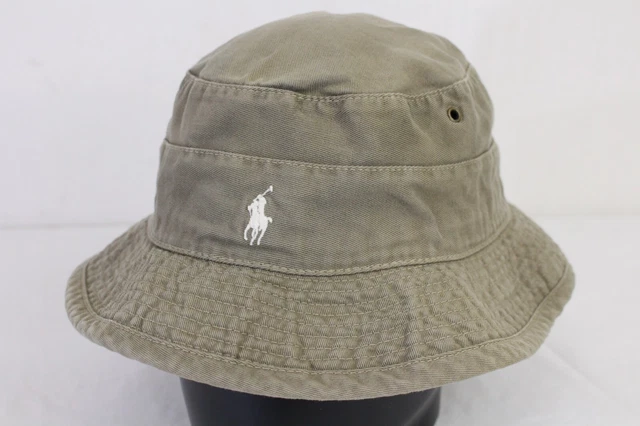 VTG Polo Ralph Lauren Bucket Hat Olive Green sz L/XL Made in USA