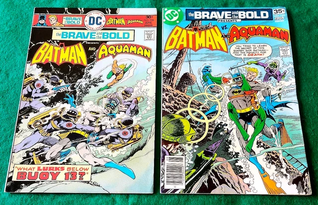 THE BRAVE AND THE BOLD #126,142: BATMAN & AQUAMAN (Lot of 2) DC 1976 &1978