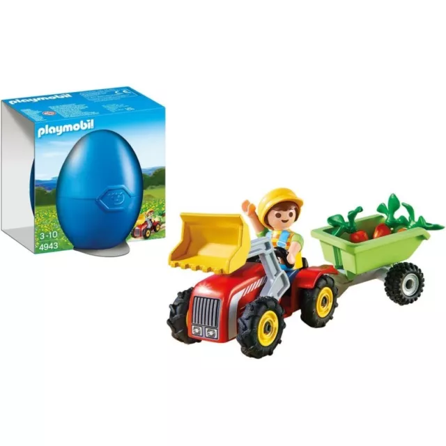 Playmobil - Uovo Fattoria 4943 - Bimbo con Trattore Giocattolo - PM4943