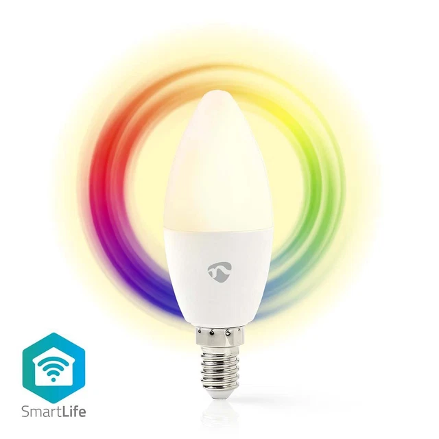 SmartLife Vollfärbige LED-Lampe Wi-Fi E14 470 lm 4.9 W RGB / Warm bis kühlen wei