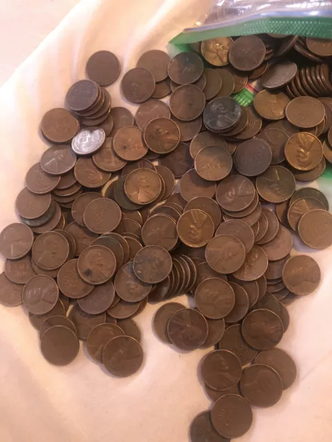 Lot of 50 - Lincoln Wheat Penny Pennies 1909-1958 Coins Unsearched