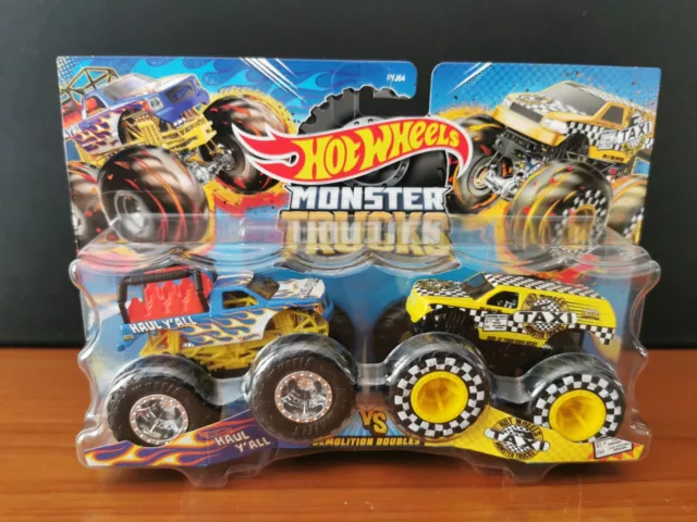 Monster Trucks Hot Wheels Demolition Doppio Trasporto Y'all Vs Hot Wheels Taxi 1:64