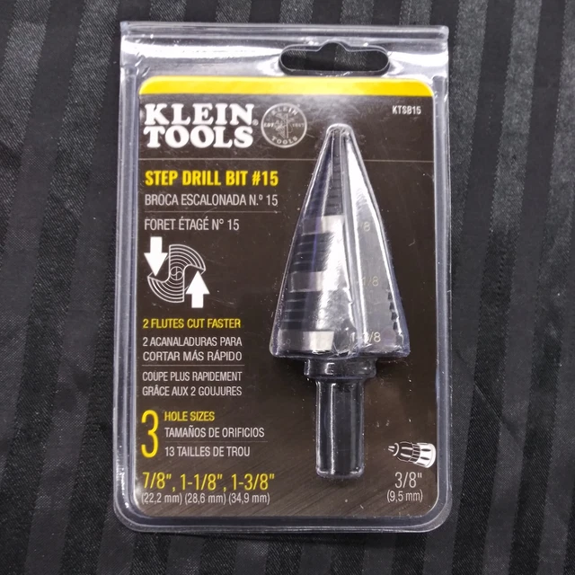 Klein Tools Step Drill Bit #15 Double Fluted 7/8" to 1-3/8" # KTSB15