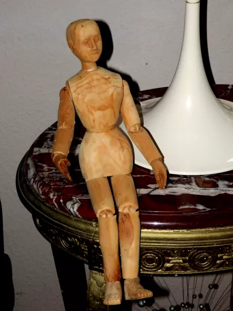 c1890 antique model artist model / model artist / wood lay doll 40cm /16"