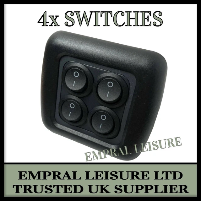 CBE C-Line 12V Double Light Switch – For Campervan, Caravan, Motorhome, Boat – EL94473, UK Made