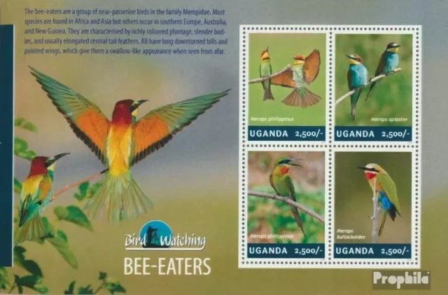 Briefmarken Uganda 2014 Mi 3225-3228 Kleinbogen  postfrisch Vögel