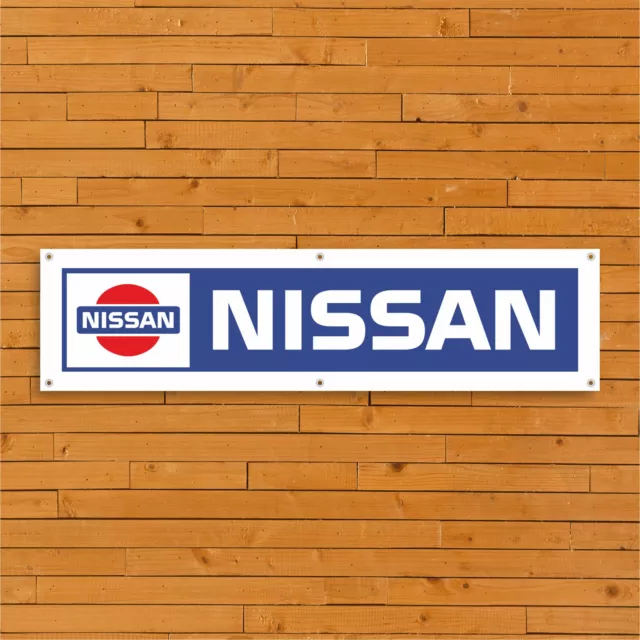 Nissan Retro Logo PVC Banner Car Garage Workshop Sign Trackside Display Signage