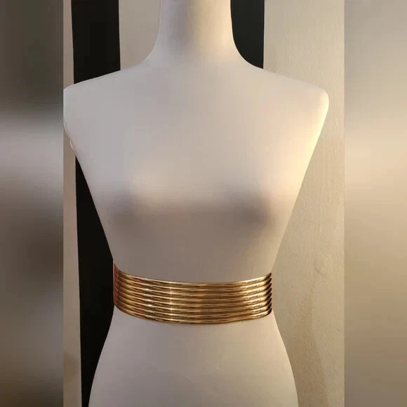 Wide Stretchy Gold Fashion waist belt