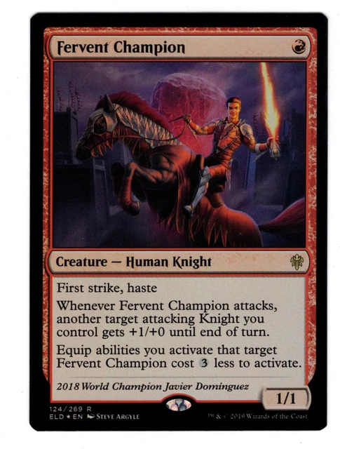 Fervent Champion 2x FOIL ELD MTG Throne of Eldraine Rare MINT red Fervent Champion 2x FOIL ELD MTG Throne of Eldraine Rare MINT red