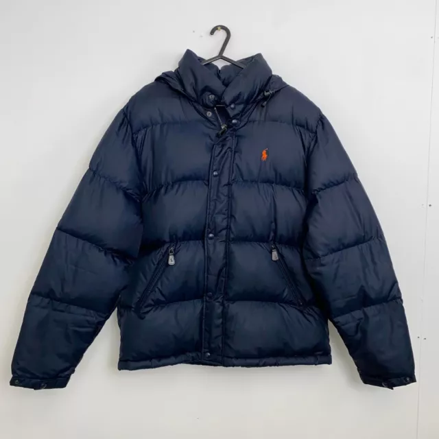 Vintage Polo Ralph Lauren Daunenpufferjacke Herren Größe L Marineblau Winter [Original]