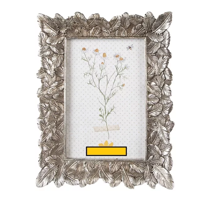 Ornate Photo Frame Silver Picture Holder Leaves 6x4in Portrait Landscape Display