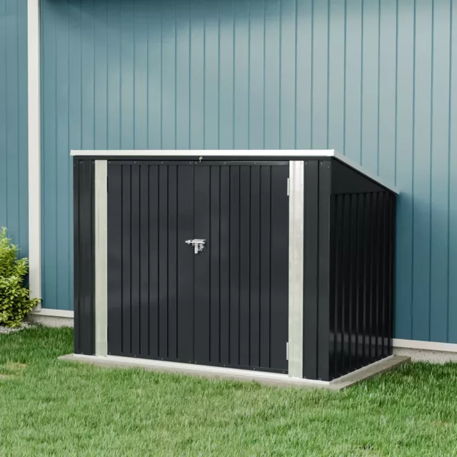 Double Triple Wheelie Bin Store Storage Shed Metal Dustbin Cover Rubbish Stores 2