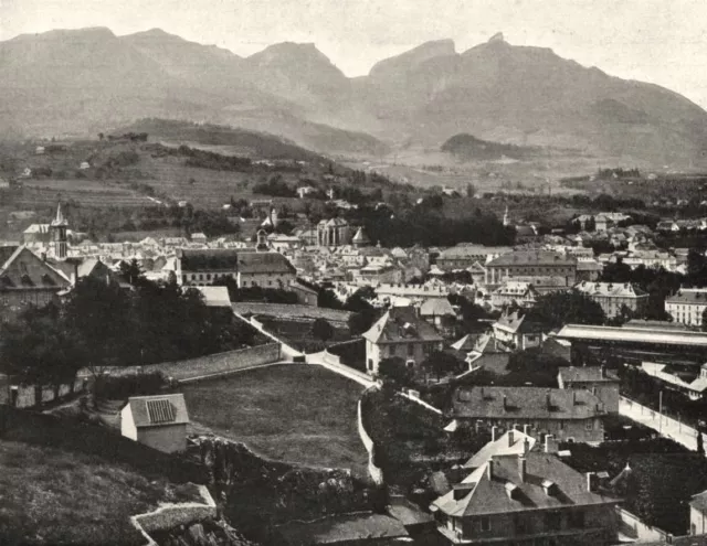 SAVOIE. Vue générale de Chambéry (269 mètres d'altitude) .  1903 old print