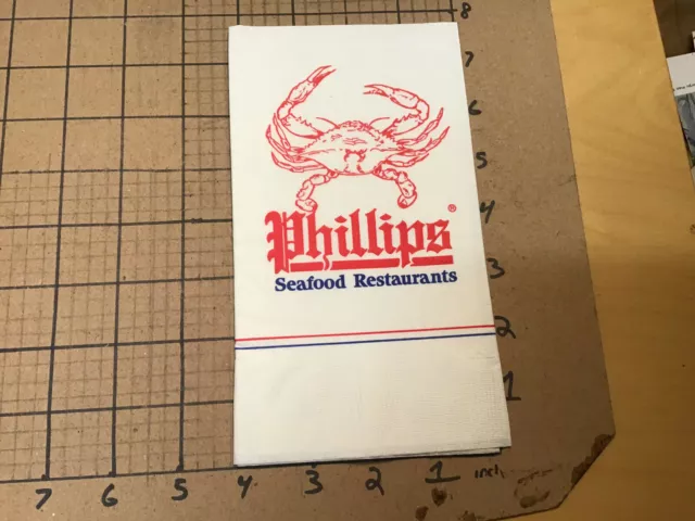Original Vintage Napkin from collection -- PHILLIPS CRAB HOUSE ocean city md