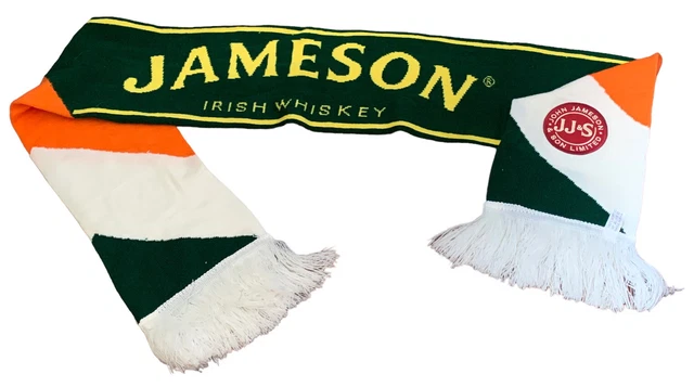 Jameson Irish Whiskey Knit Scarf w/ Patch 6 x 54 New