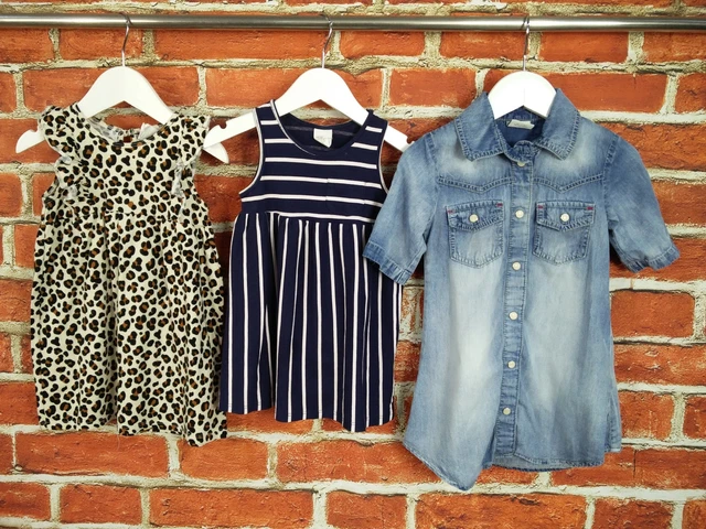 Baby Girls Bundle Age 18-24 Months Next H&M Dress Animal Print Denim Stripe 92Cm