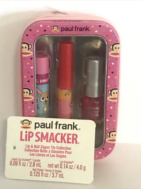 Lip Smacker Paul Frank Lip & Nail Zipper Tin Collection 3 Piece