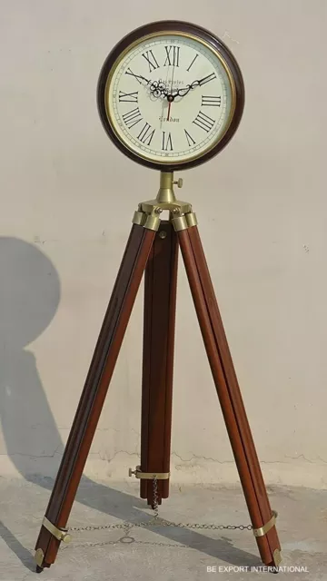 Antico orologio a pendolo con treppiede in legno Decorazione regalo per la casa 2