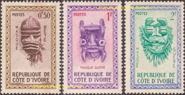 EBS Ivory Coast - Côte d'Ivoire 1960 - Native Masks - CI 181-183 MNH**