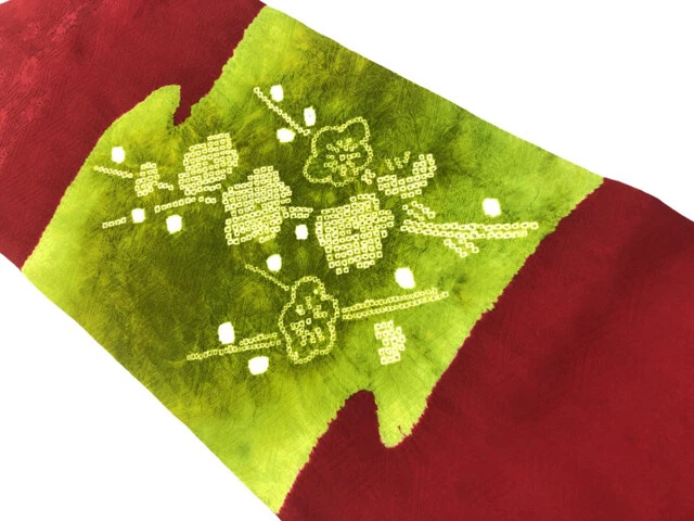 6499127: Japanese Kimono / Vintage Nagoya Obi / Shibori / Ume Blossoms