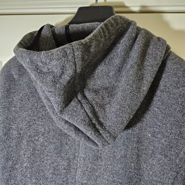 Motherhood Wool Blend Coat Hood Womens Sz XL Toggle Closures Grey Maternity 2