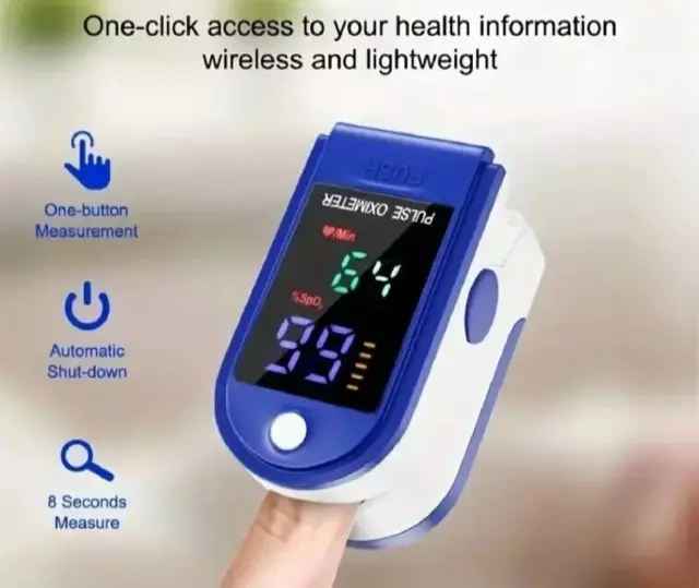 Finger tip pulse Oximeter Blood Oxygen Saturation Meter SpO2 Monitor (UK stock)