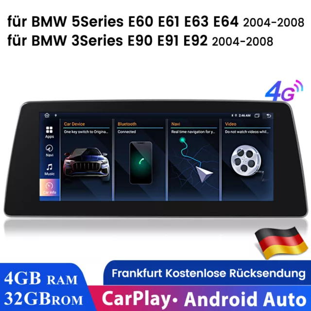 Android 13 Autoradio CarPlay 8-Kern 4+32GB GPS Navi für BMW 5er E60 E61 CIC CCC