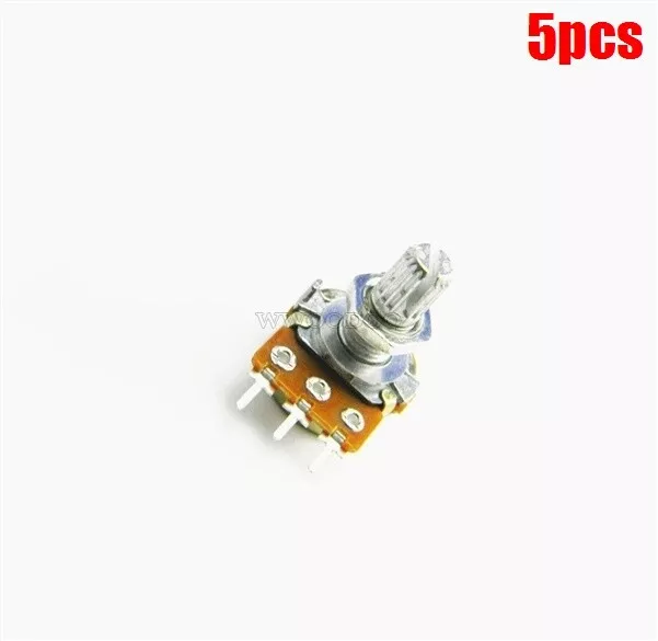 5Pcs 250K Ohm B250K Knurled Shaft Linear Rotary Taper Potentiometer L ls