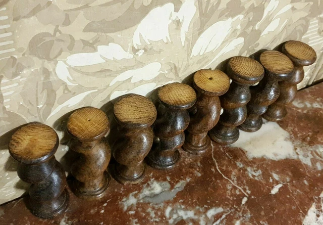 8 Barley twist turned spindle Column Antique french oak architectural salvage 4" 10