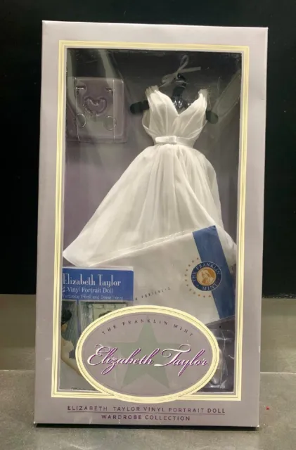 Franklin Mint Elizabeth Taylor Vinyl Portrait Doll Cat On Hot Tin Roof Dress NIB