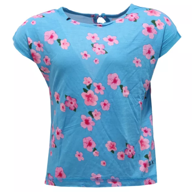 8258V maglia bimba SUN 68 viscose turquoise/rose t-shirt girl kid