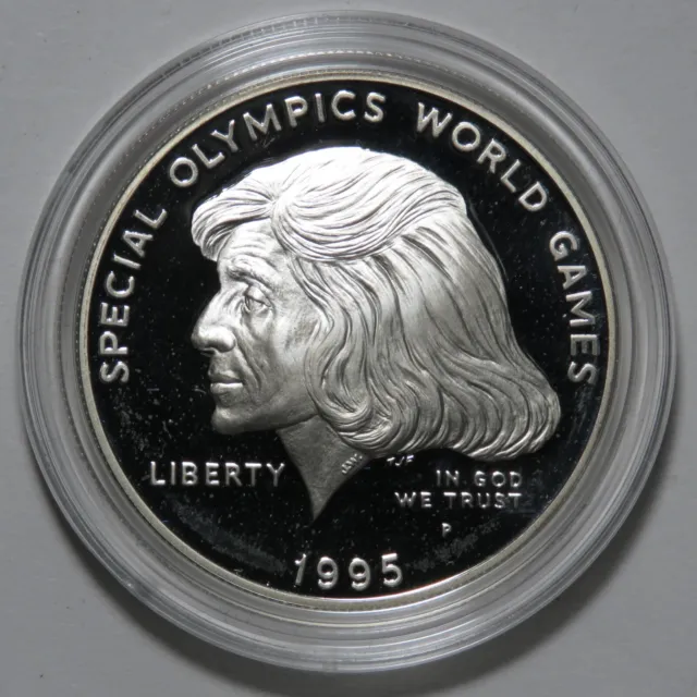 1995-P Special Olympics Commemorative Silver Dollar - Proof - Coin & Capsule